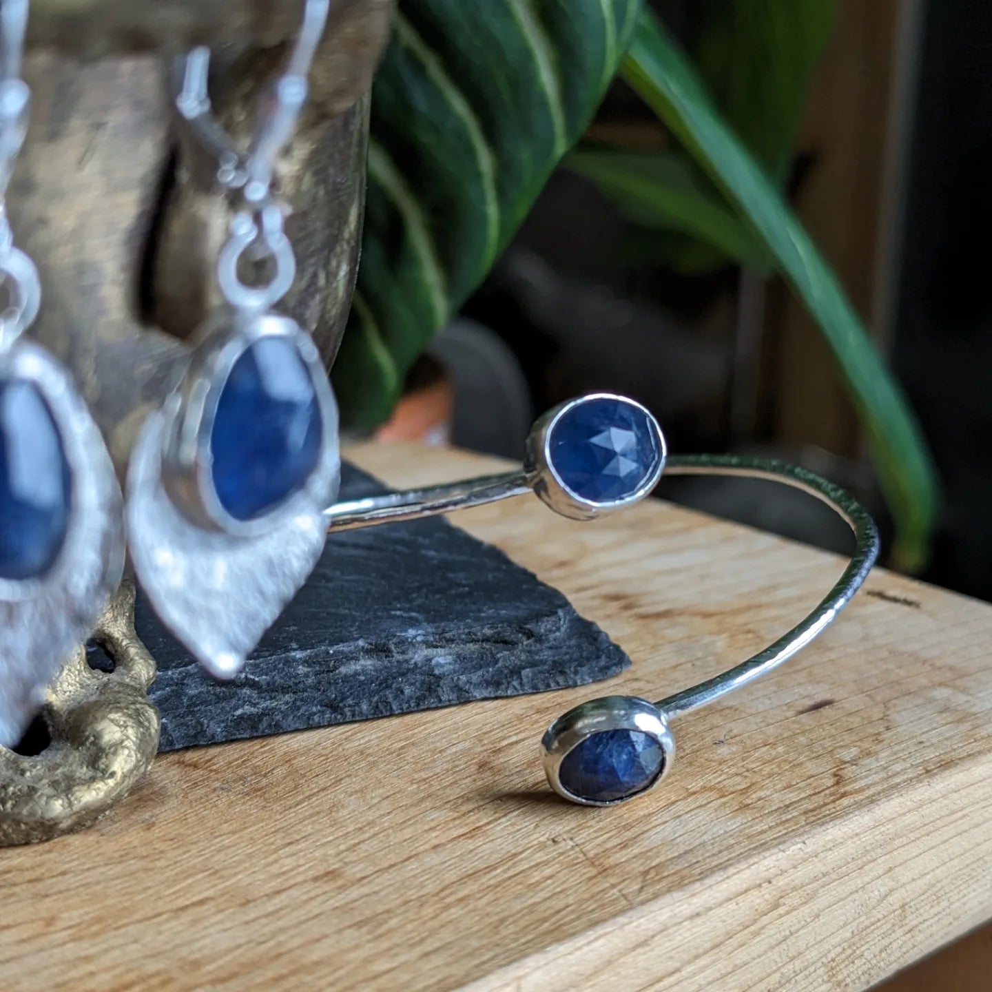 Lotus petal Sapphire earrings