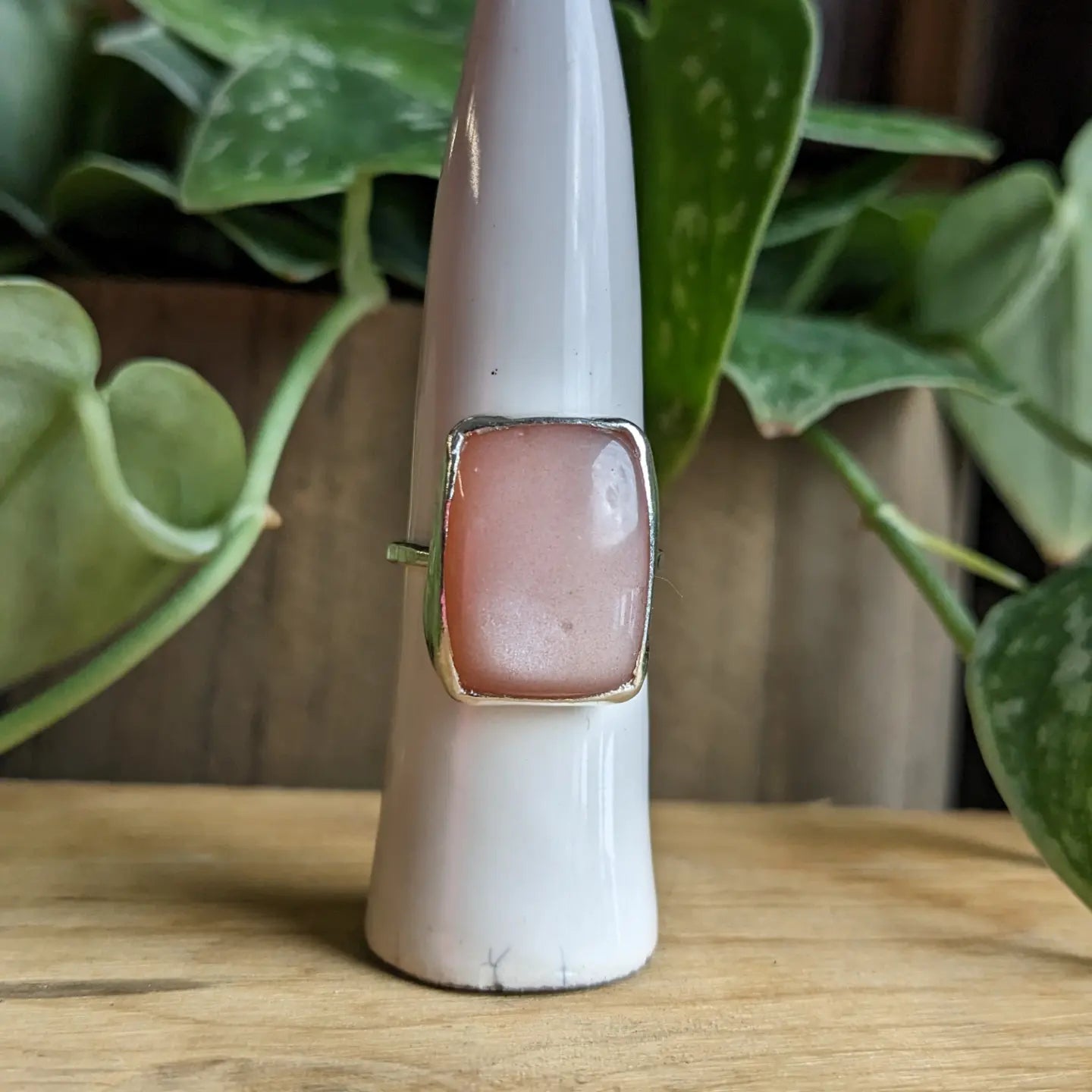 Peach Moonstone ring