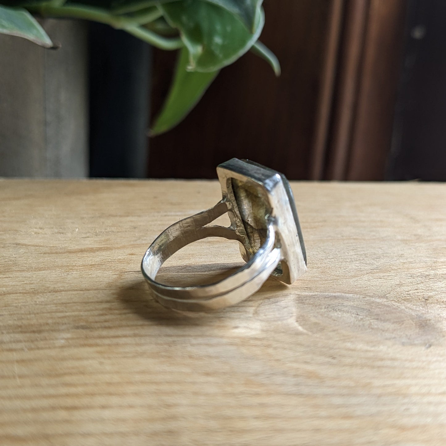 Labradorite double band ring