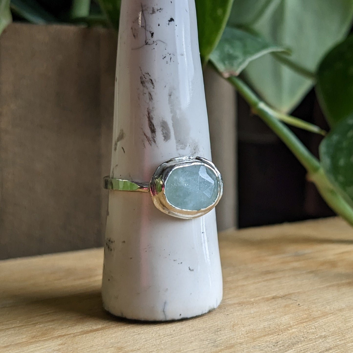 Horizontal Aquamarine ring