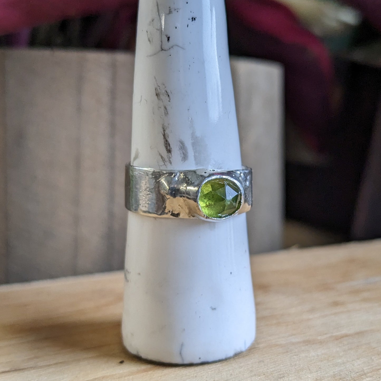Idocrase (Vesuvianite) wide band ring