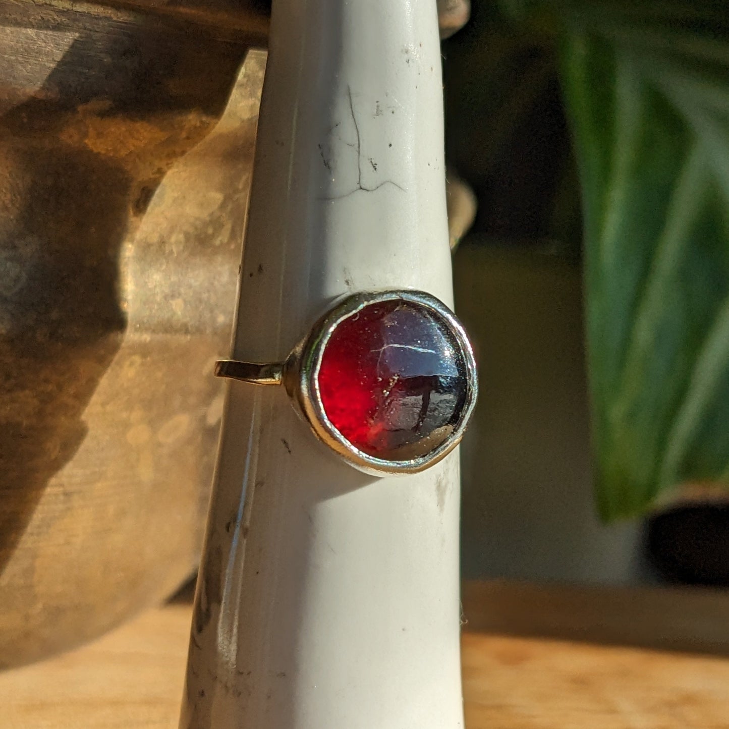 Garnet and 10k gold ring