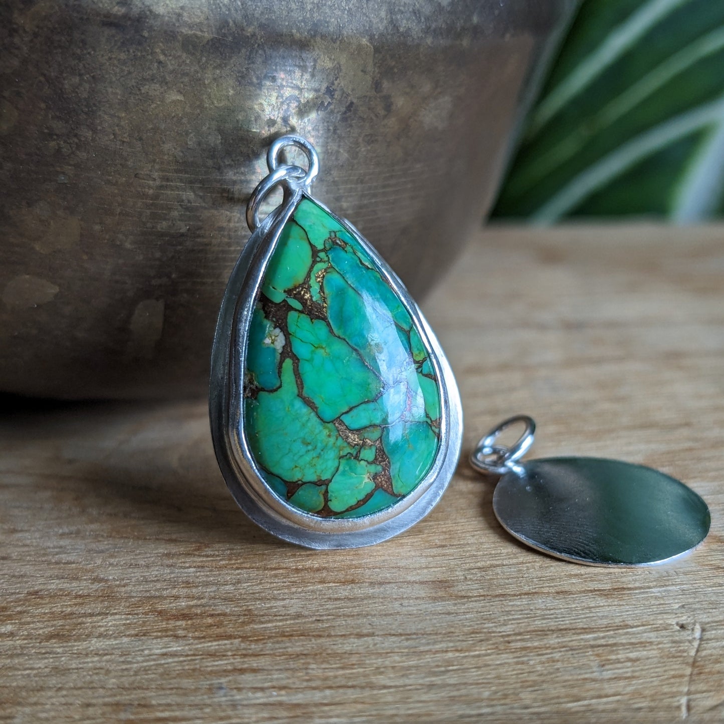 Copper turquoise pendant