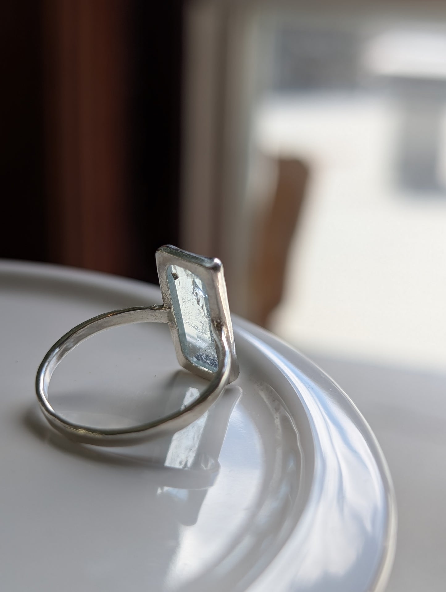 Aquamarine baguette Ring
