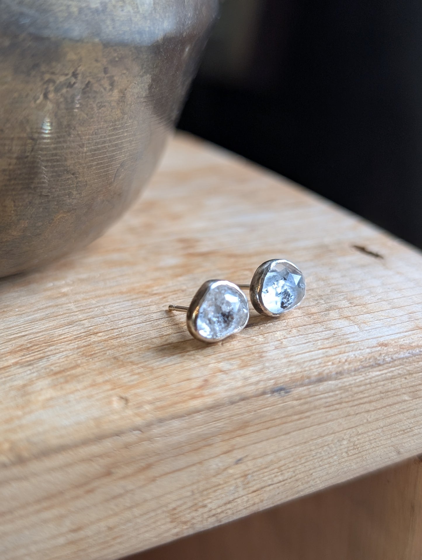 Herkimer Diamond ear studs
