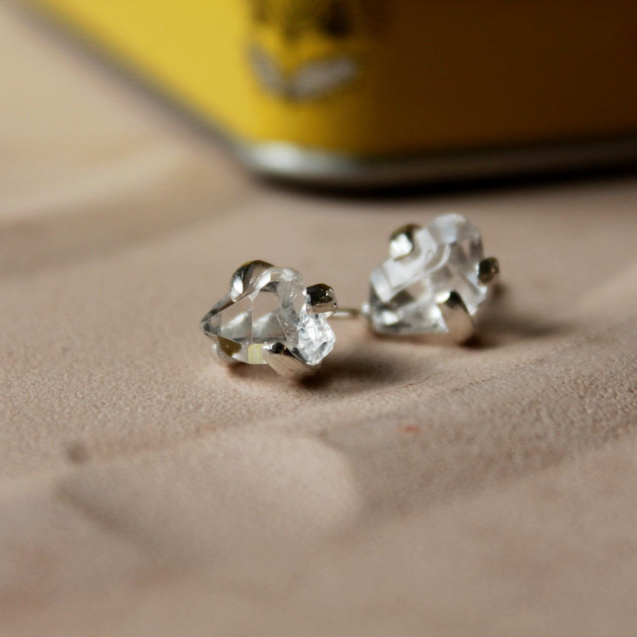 Herkimer Diamond Gemstuds - serti griffe