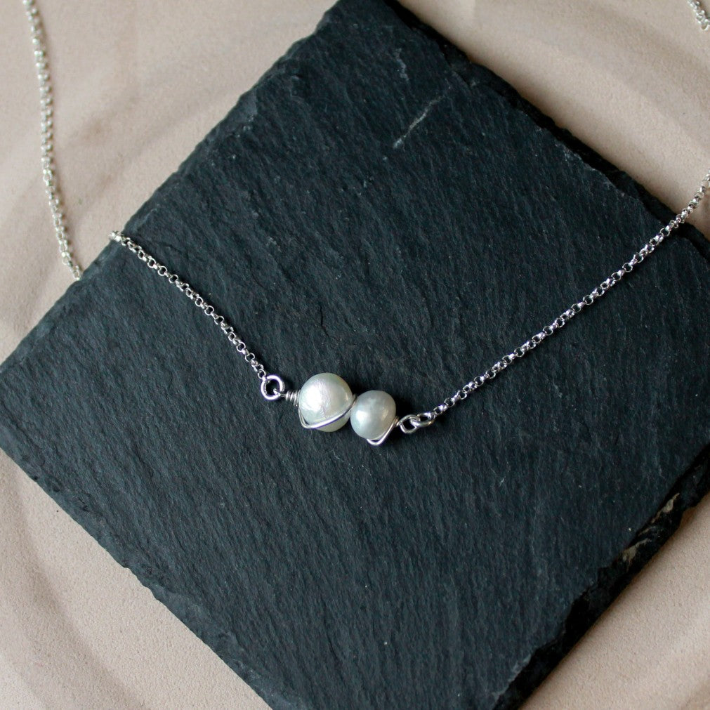 Two pearls One Shell Necklace