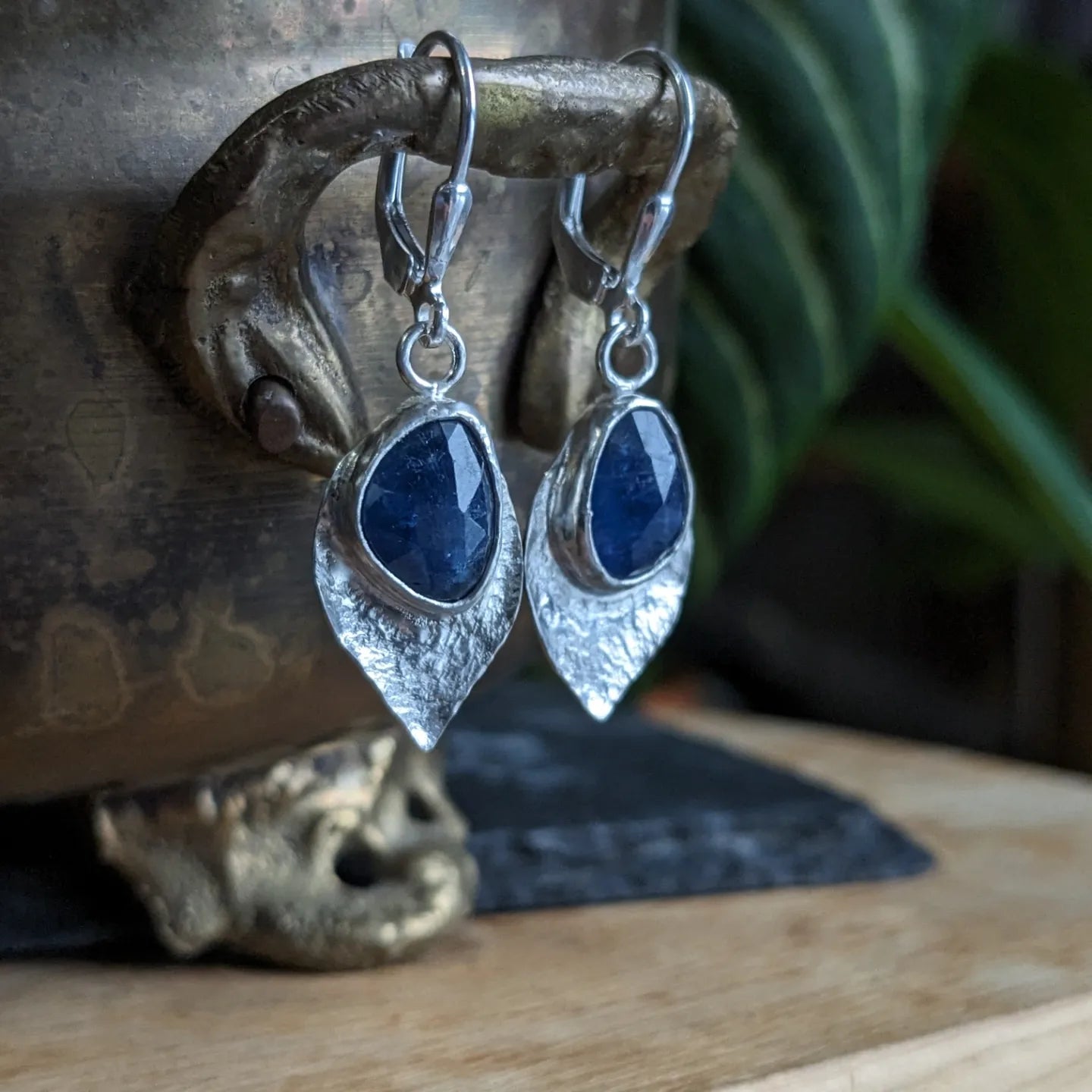 Lotus petal Sapphire earrings