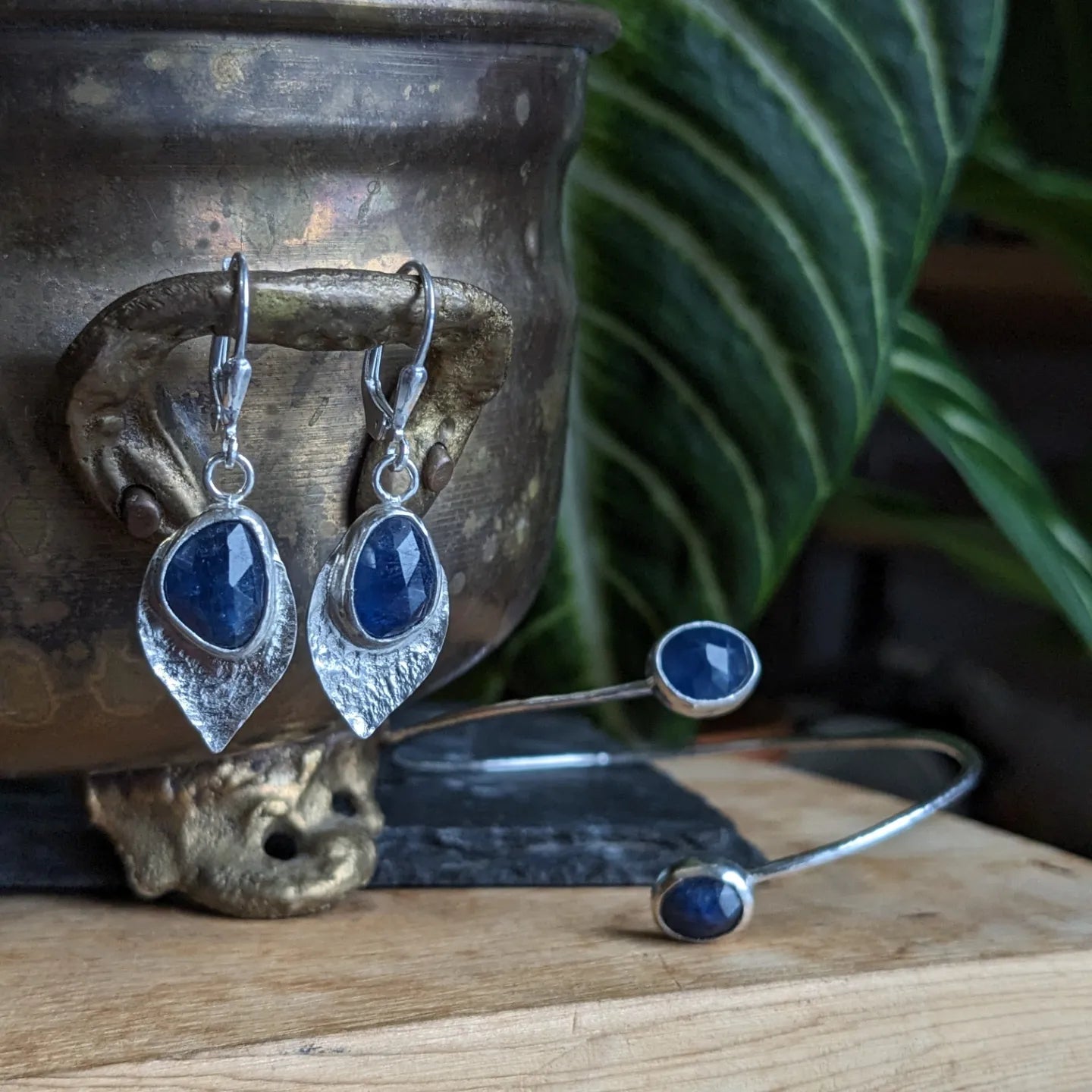 Lotus petal Sapphire earrings