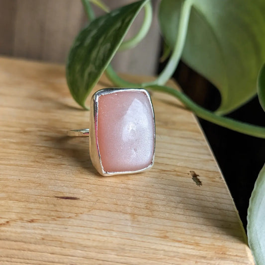 Peach Moonstone ring