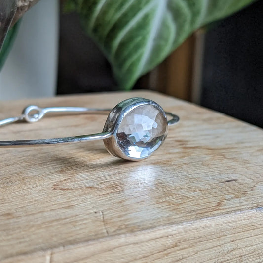 Clear quartz bangle bracelet