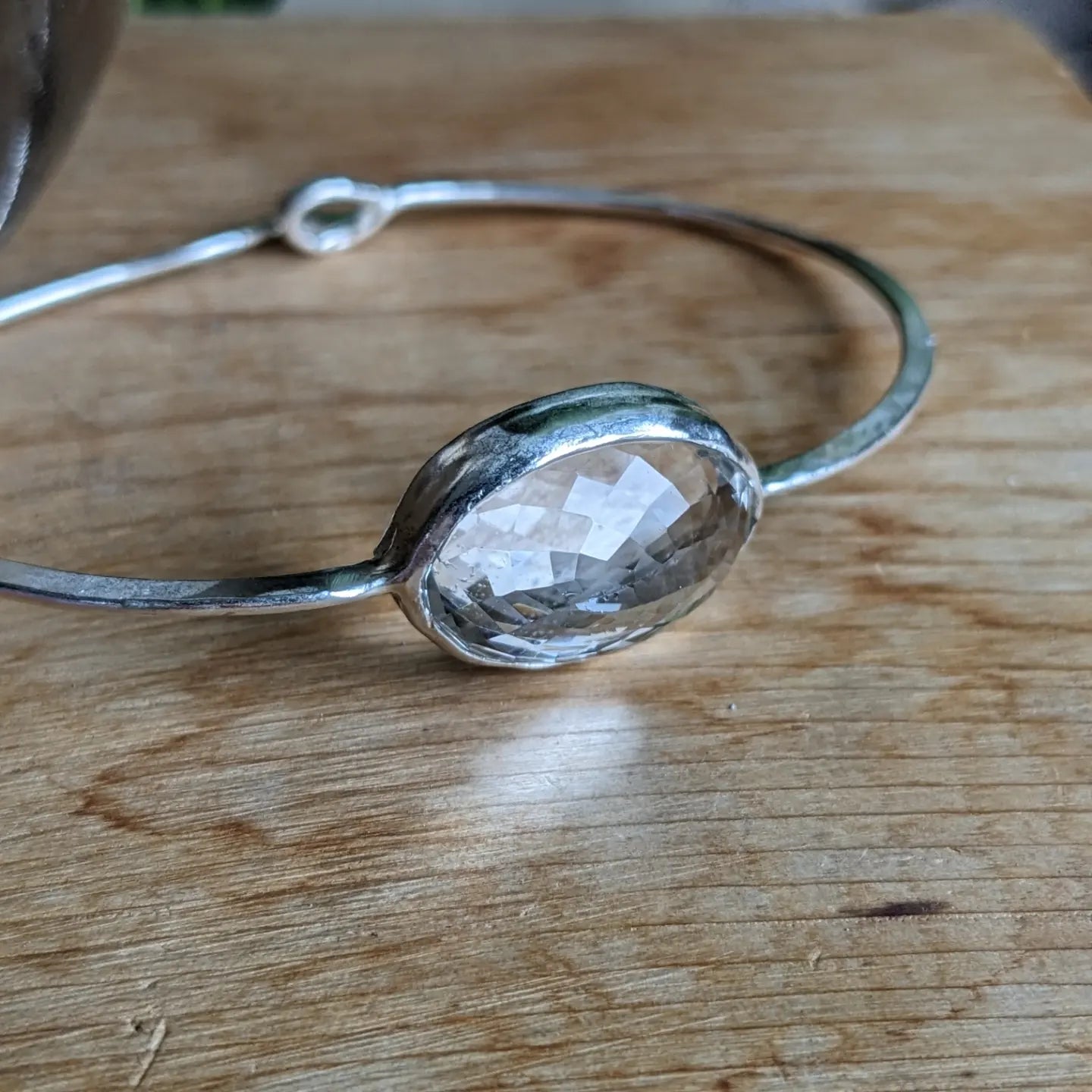 Clear quartz bangle bracelet