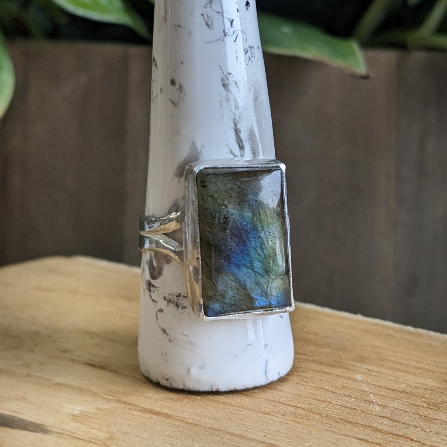 Labradorite double band ring