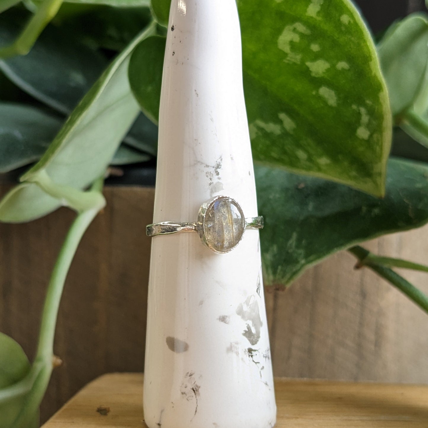 Soft labradorite ring