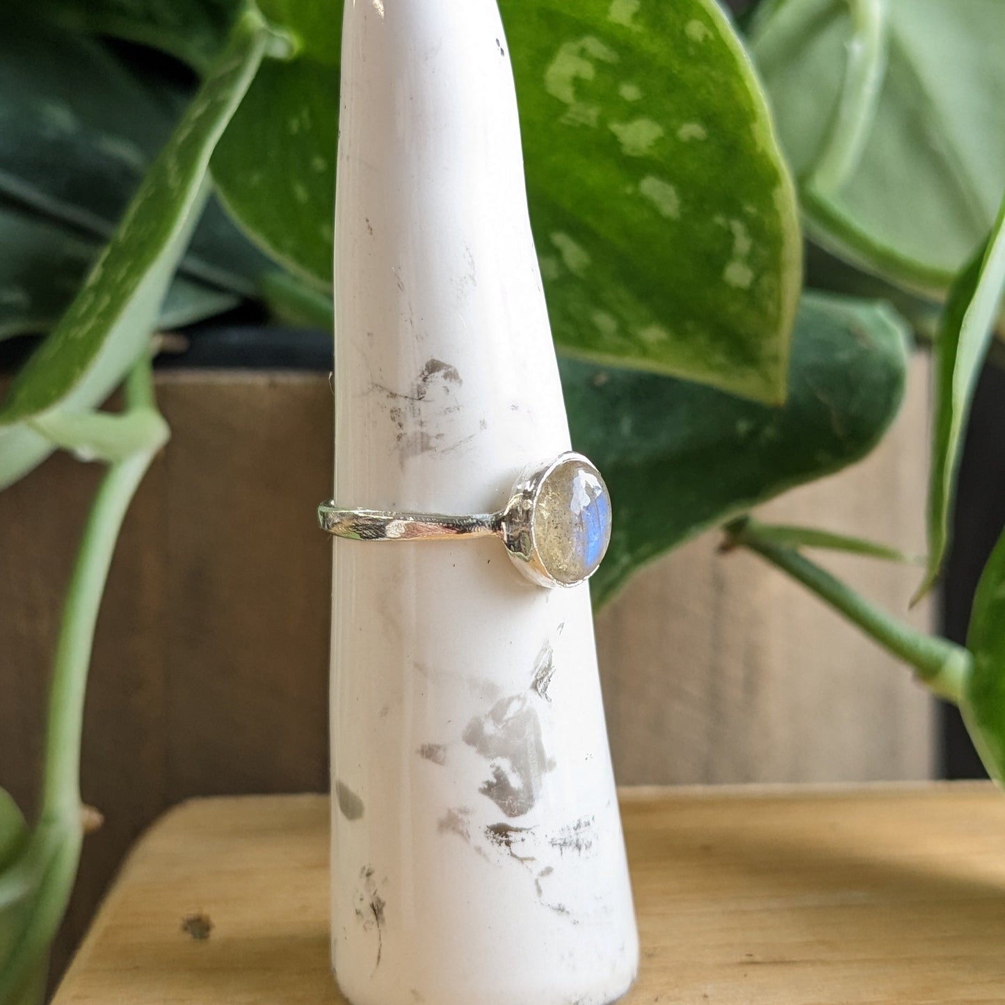 Soft labradorite ring