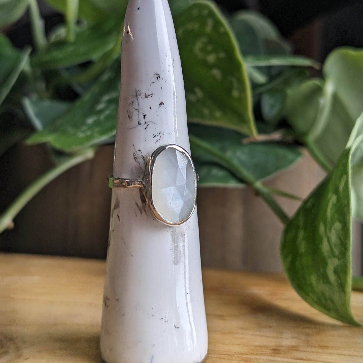 White moonstone rings