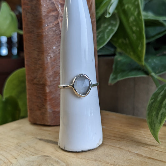 Soft grey moonstone ring