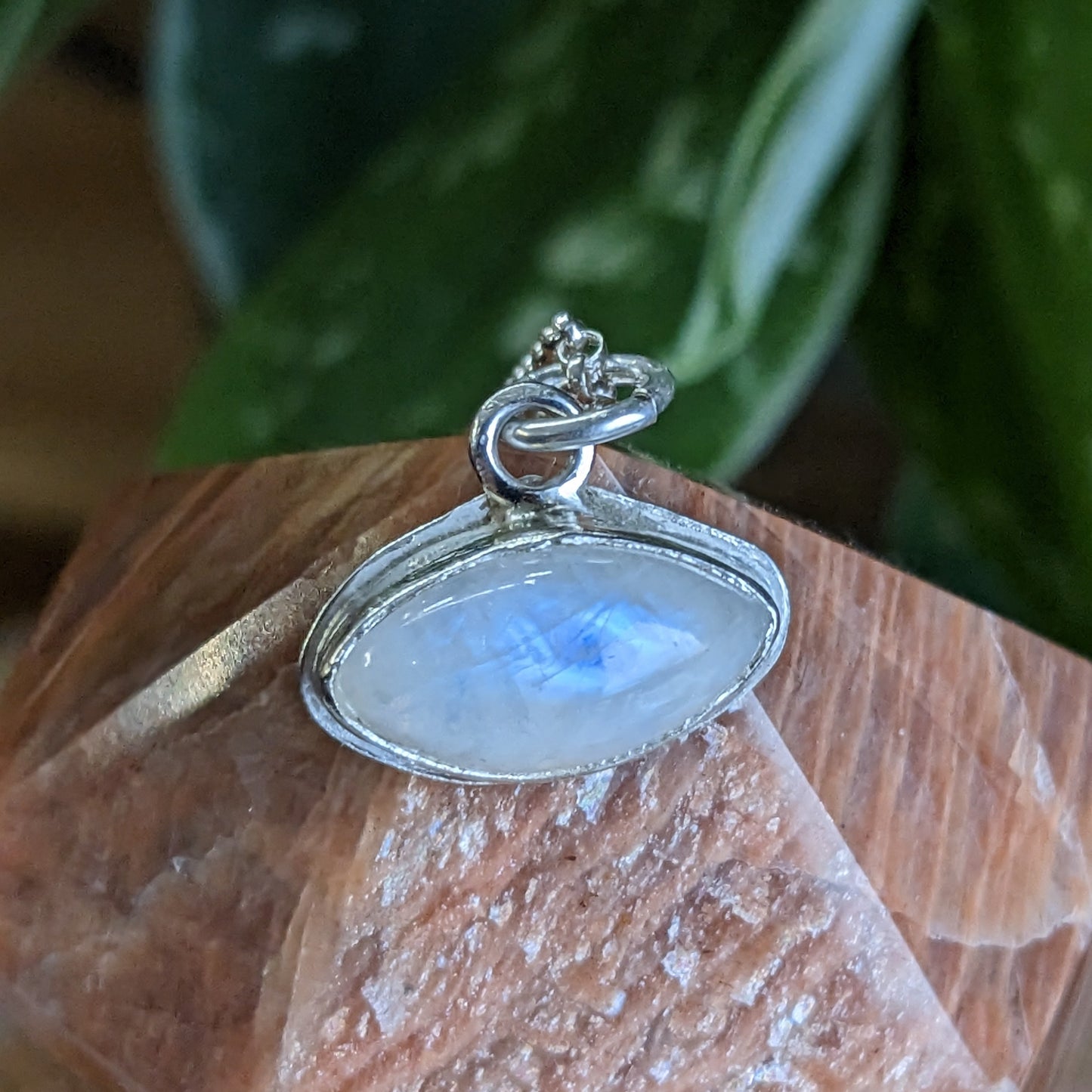 Rainbow moonstone necklace