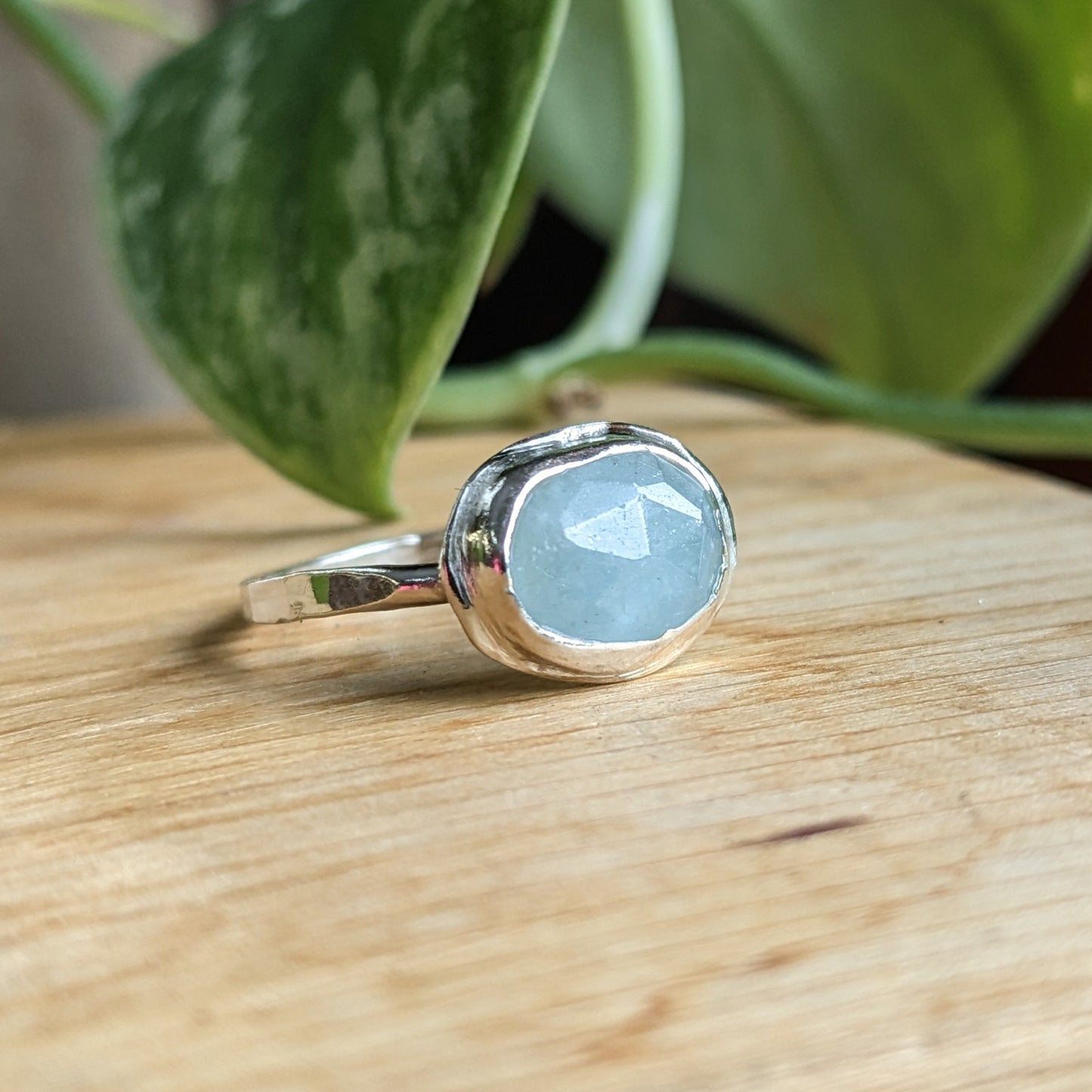 Horizontal Aquamarine ring