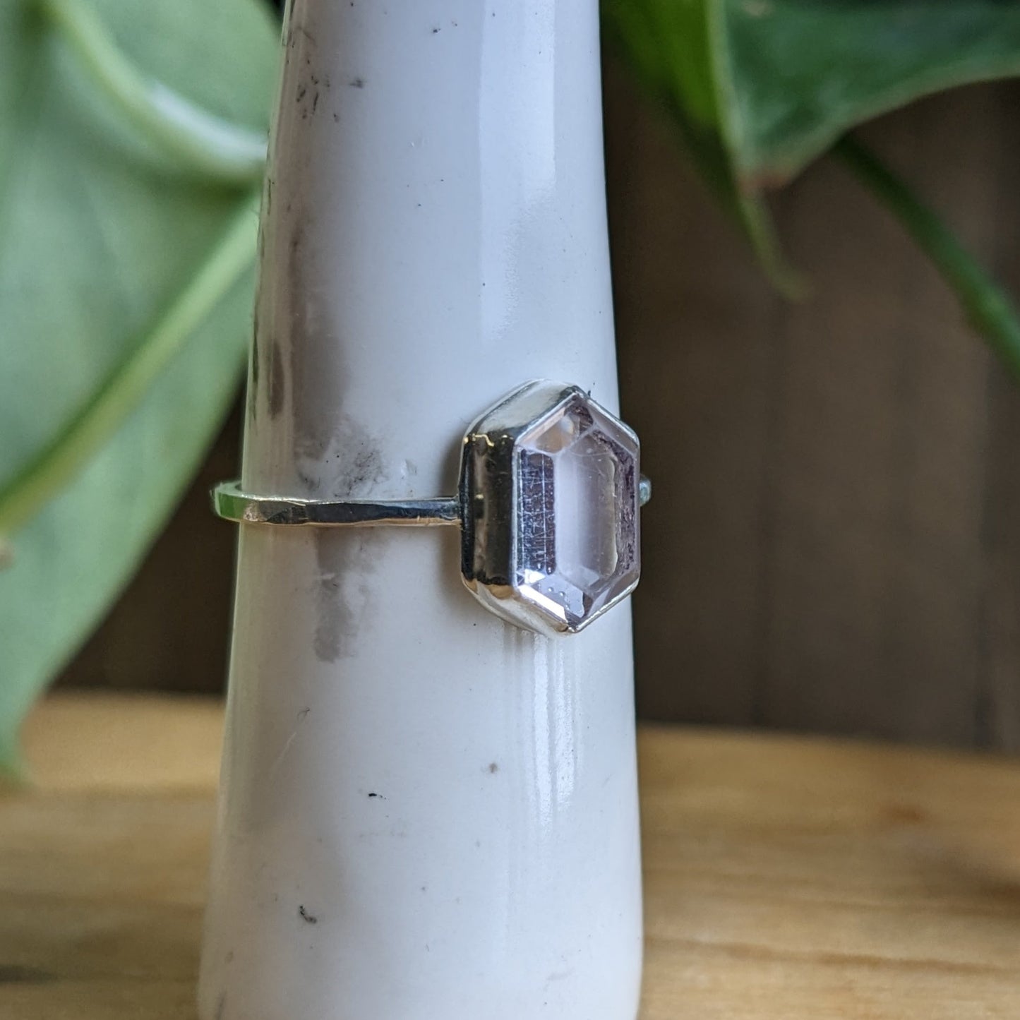 Lavender Scapolite hexagon ring 2
