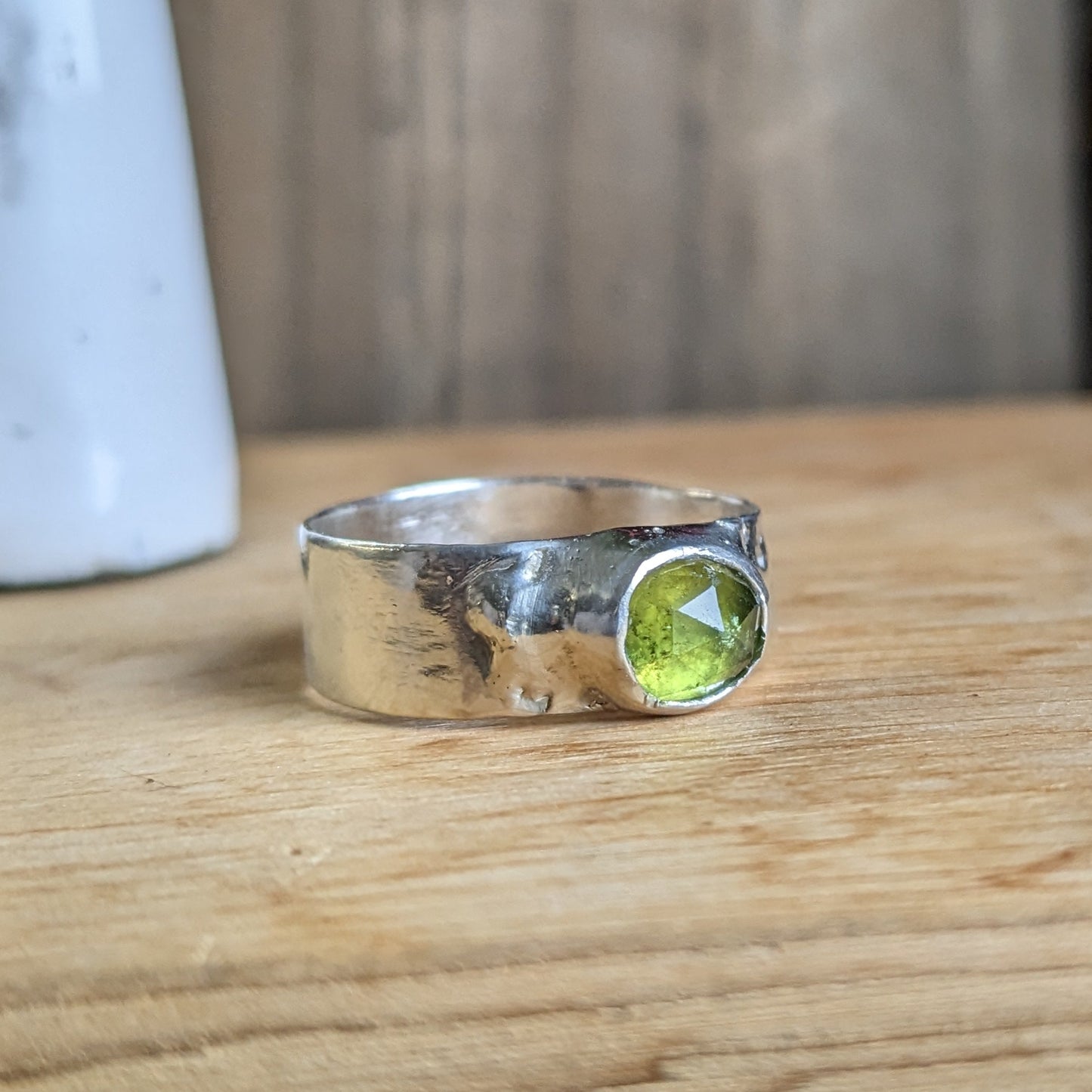 Idocrase (Vesuvianite) wide band ring