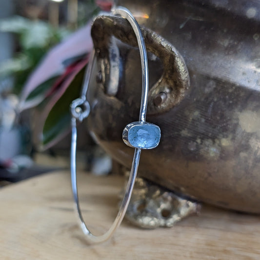 Aquamarine bangle bracelet