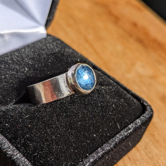 Blue Kyanite and silver ring