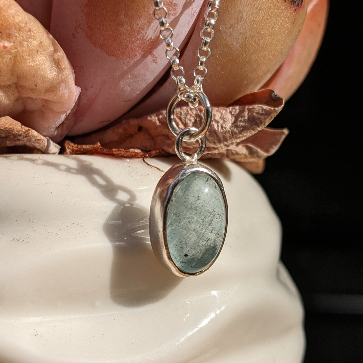 Labradorite and silver pendant