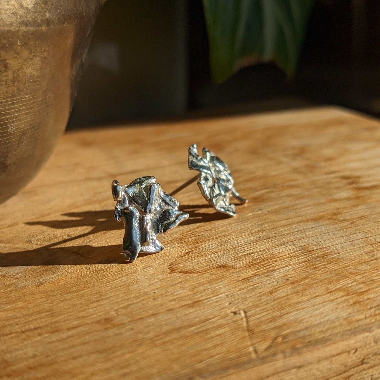 Recycled sterling silver earrings