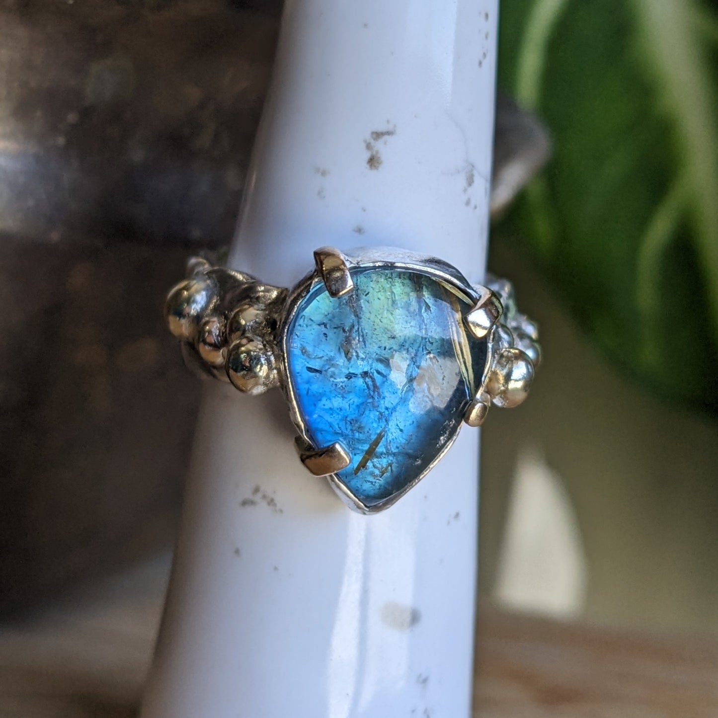 Golden Rutile Labradorite ring