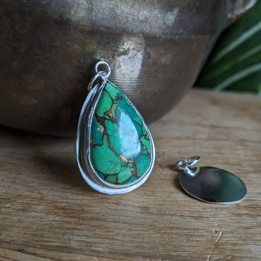 Copper turquoise pendant