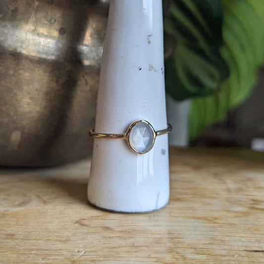 White Moonstone 14 carat ring