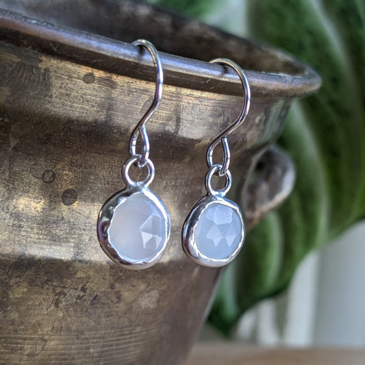 White Moonstone pendant earrings