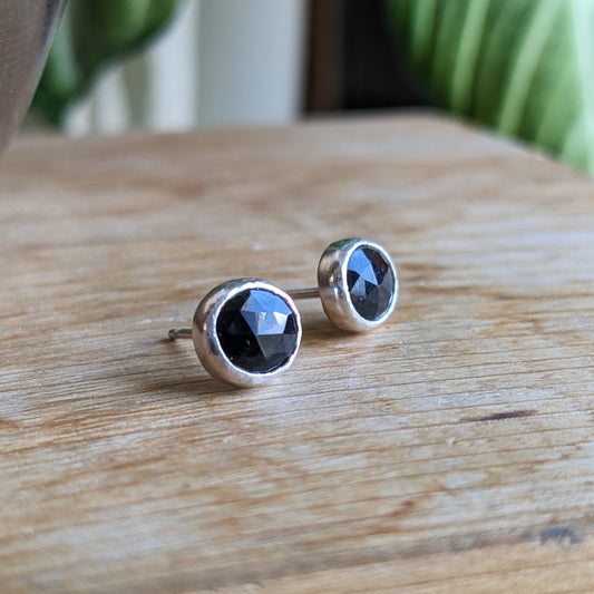 Black Tourmaline ear studs
