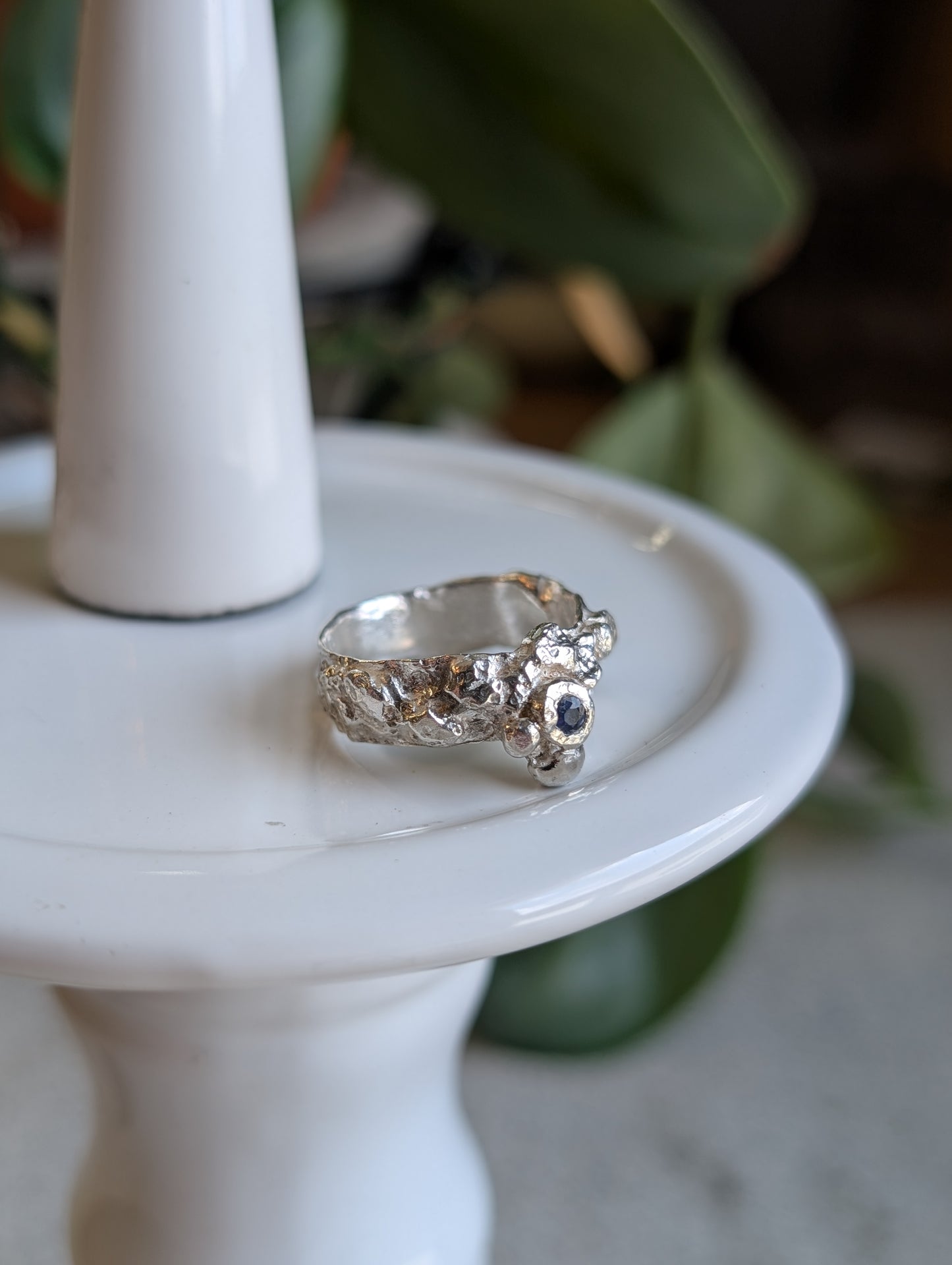 Deep Blue Burma Sapphire ring