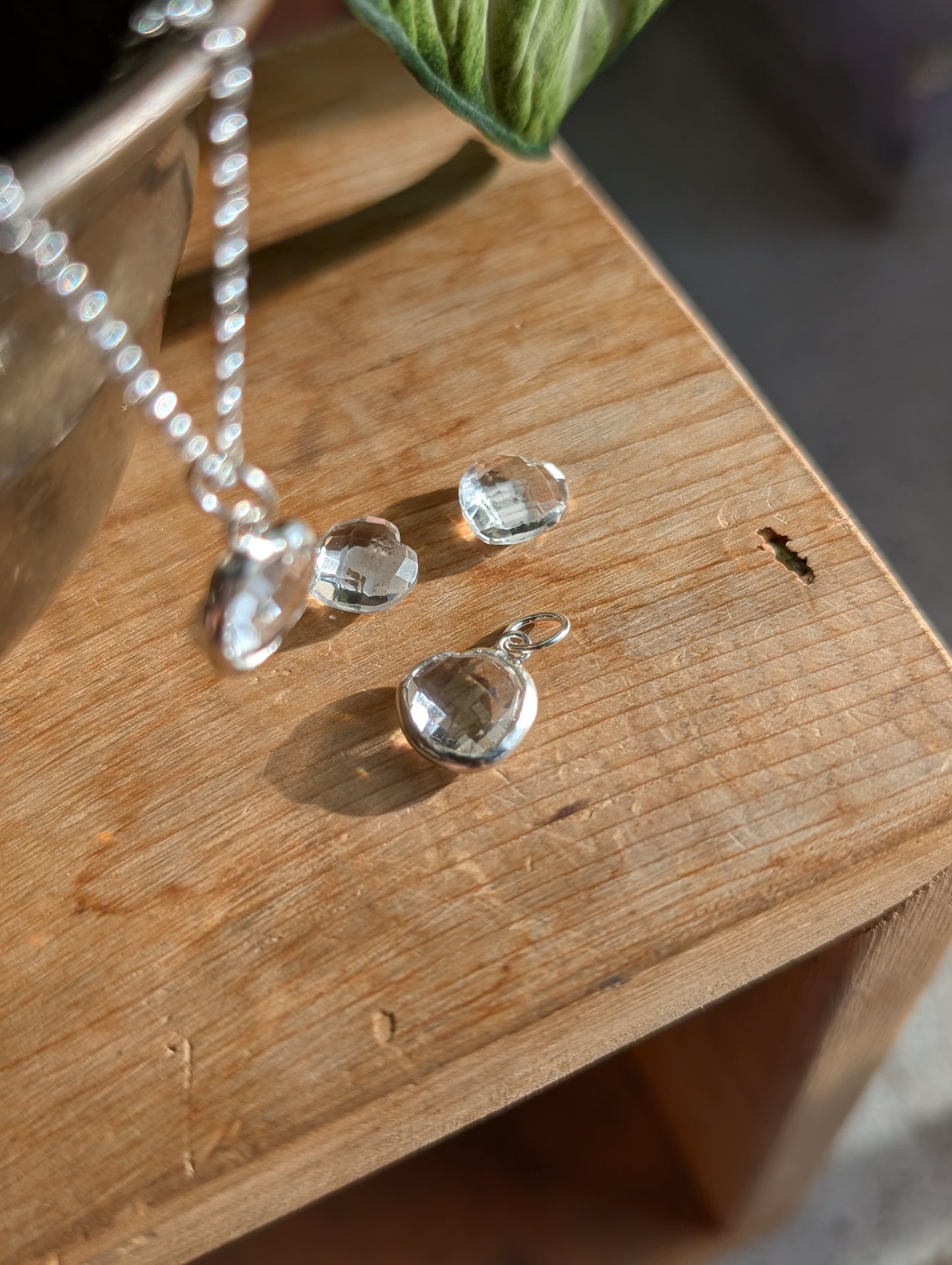 Puffy Heart Quartz necklace