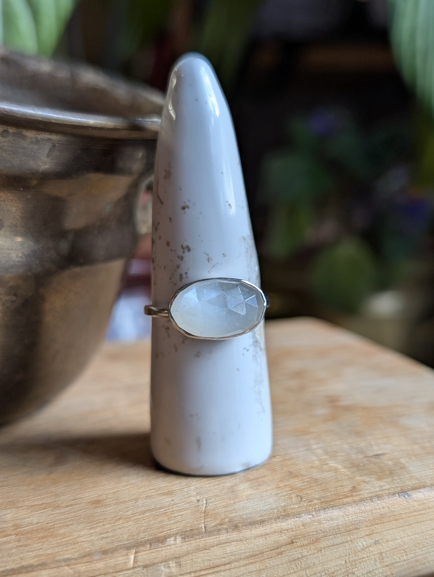 White Moonstone ring