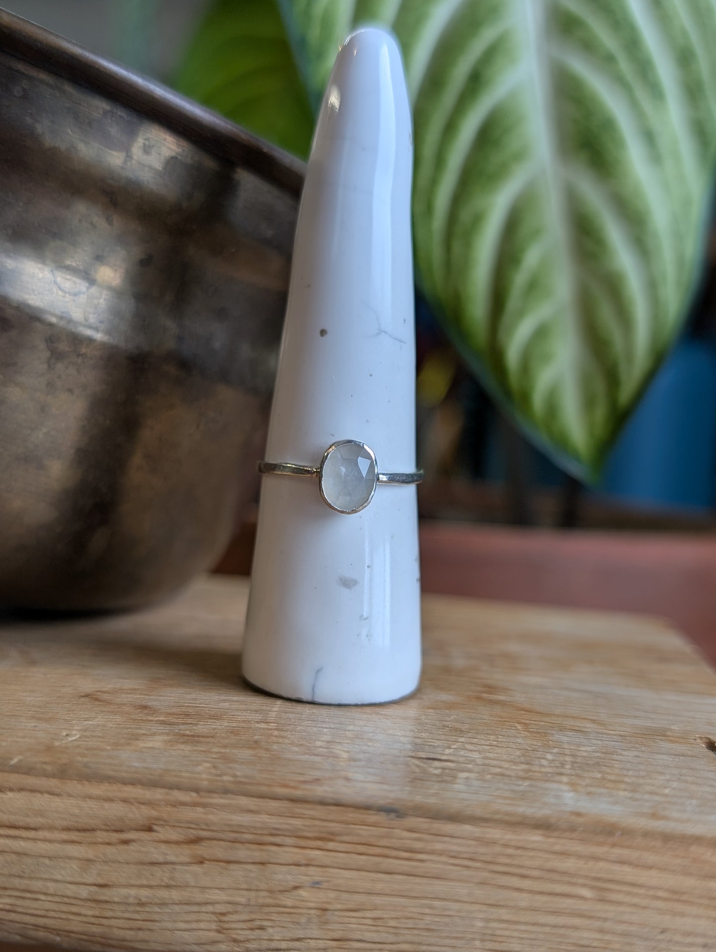 White Moonstone ring
