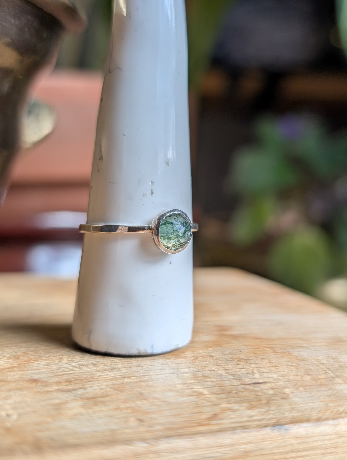 Moss agate ring