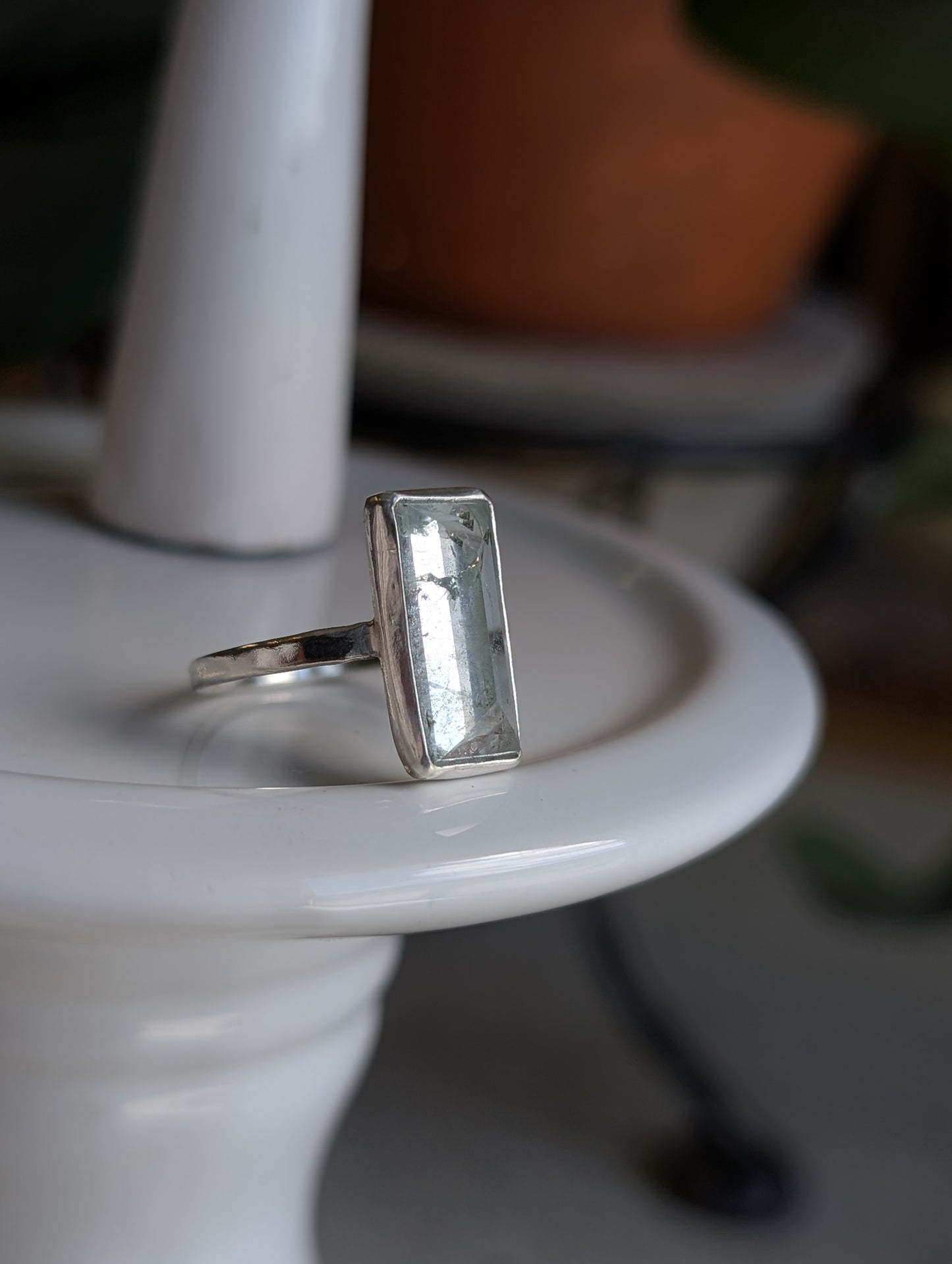 Aquamarine baguette Ring