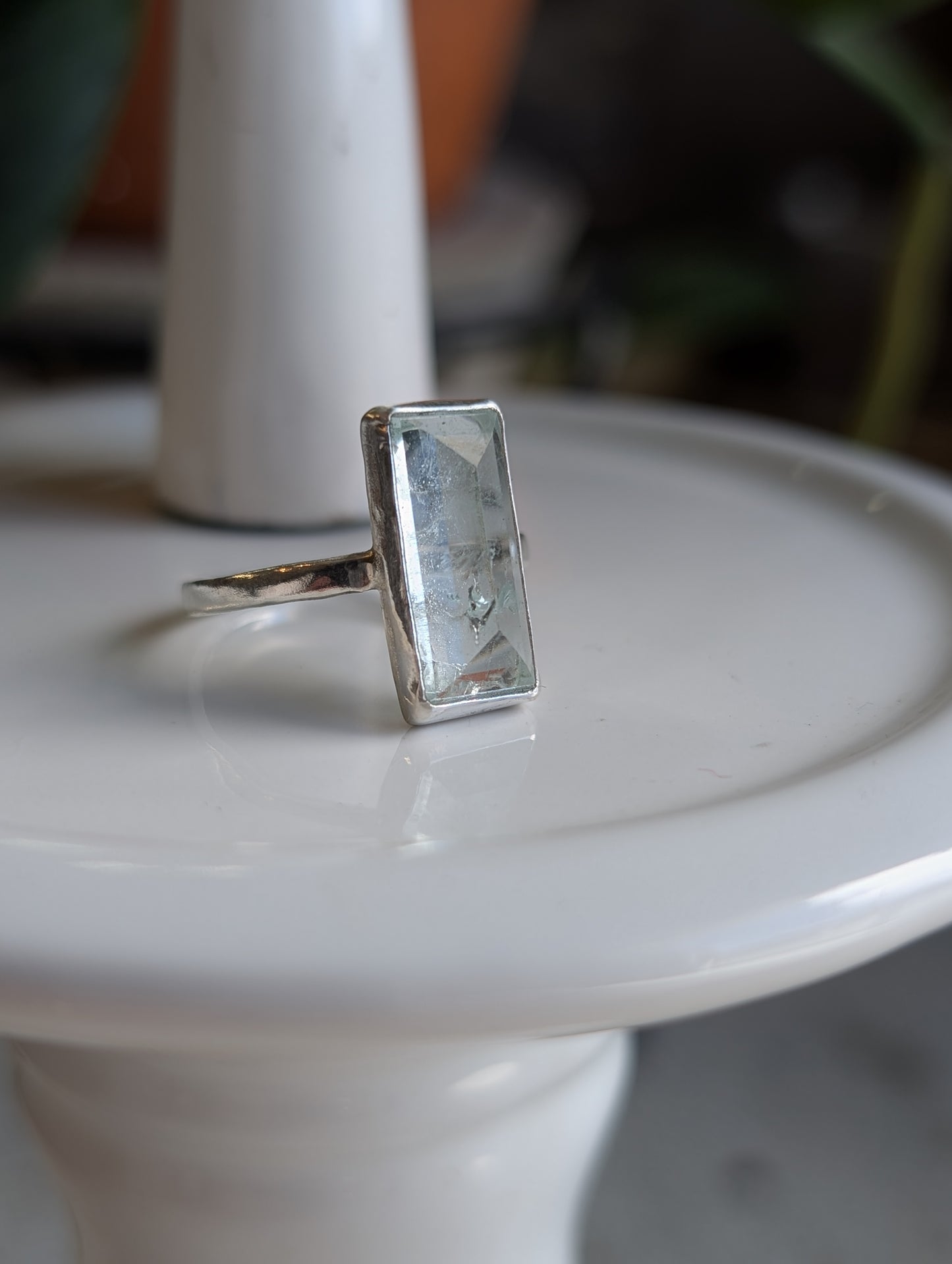 Aquamarine baguette Ring
