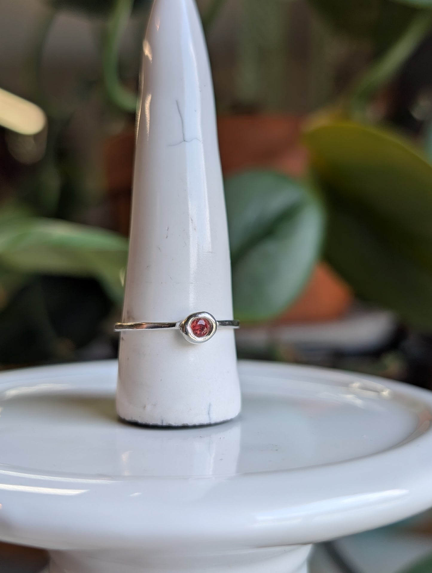 Sunset Orange Burma Sapphire ring
