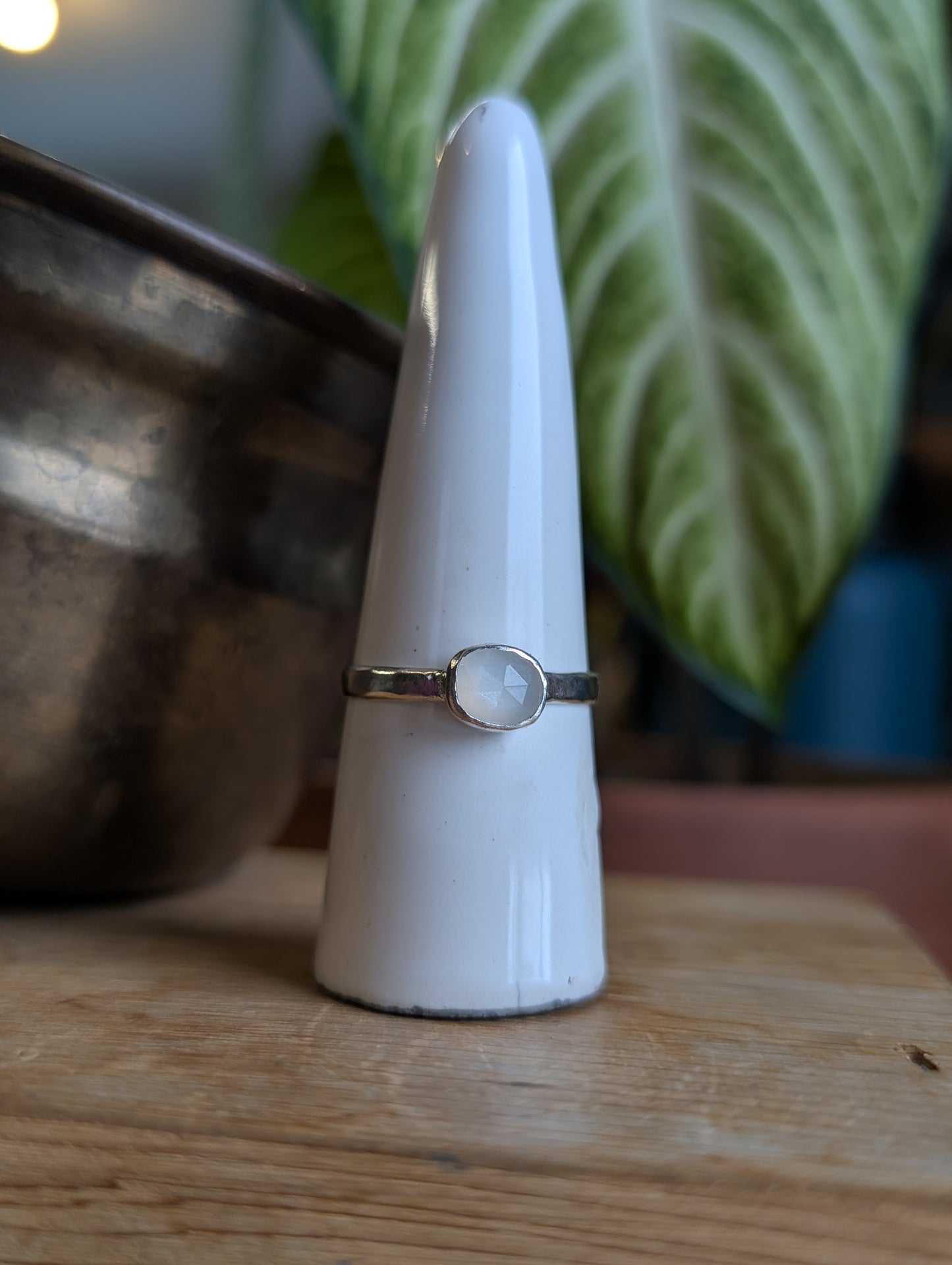 White Moonstone ring