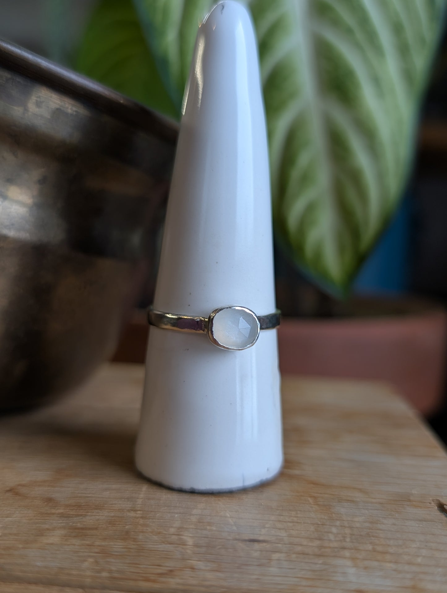 White Moonstone ring
