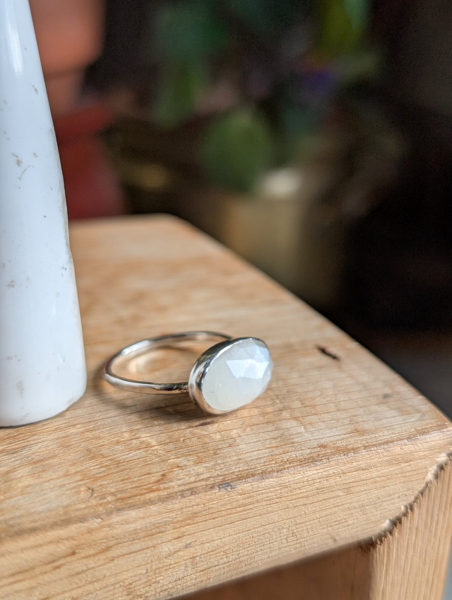 White Moonstone ring