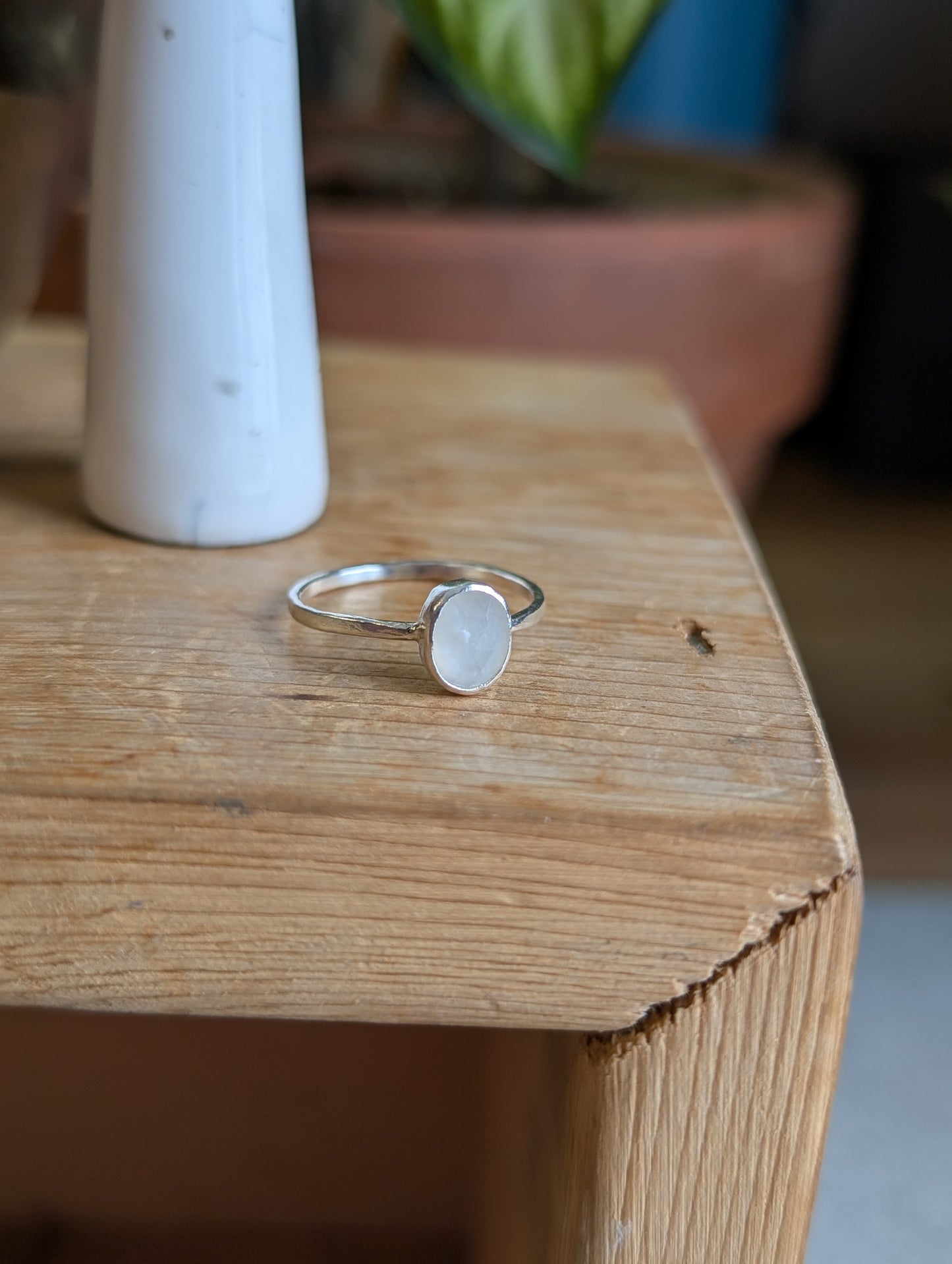 White Moonstone ring