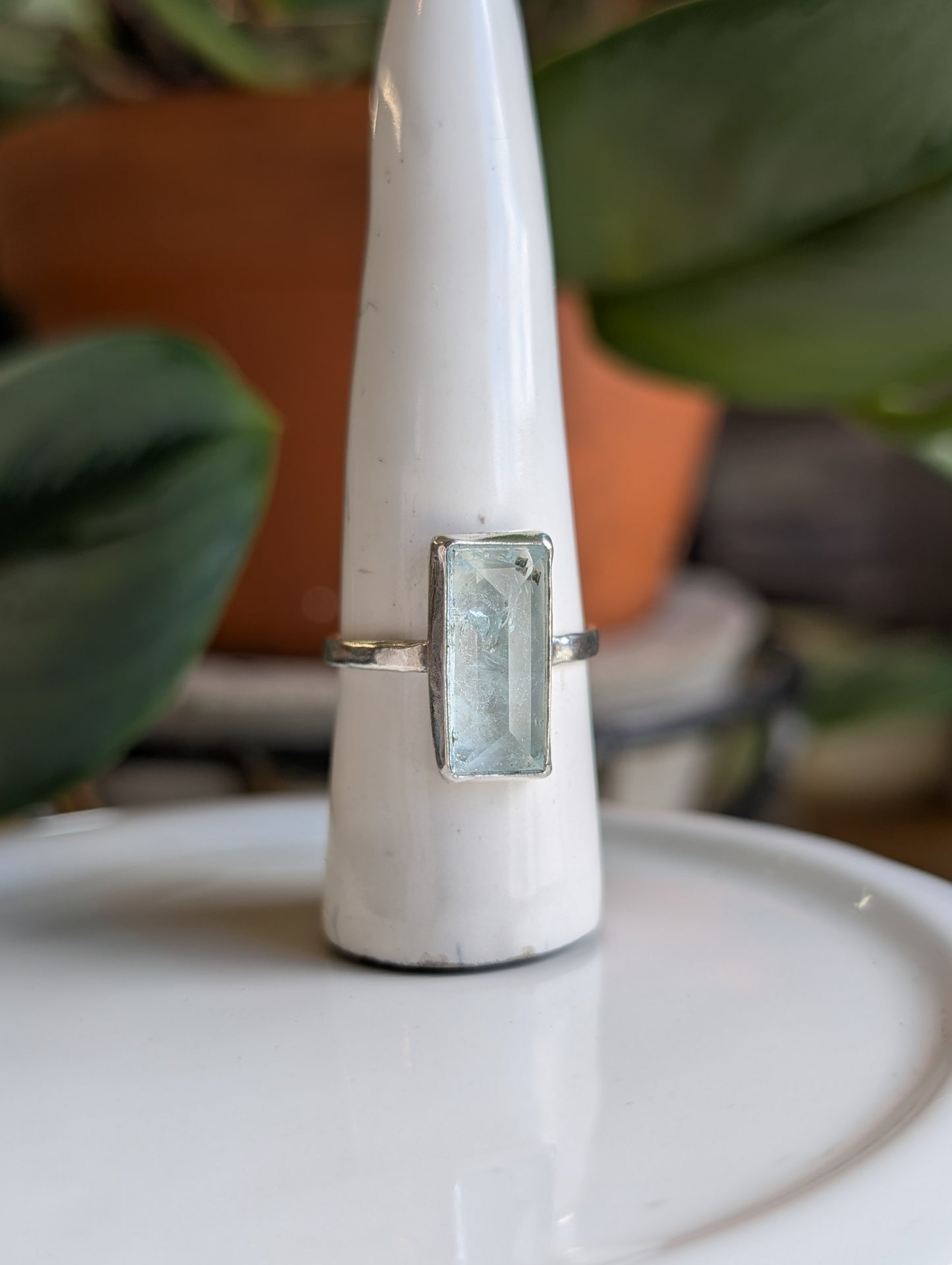 Aquamarine baguette Ring