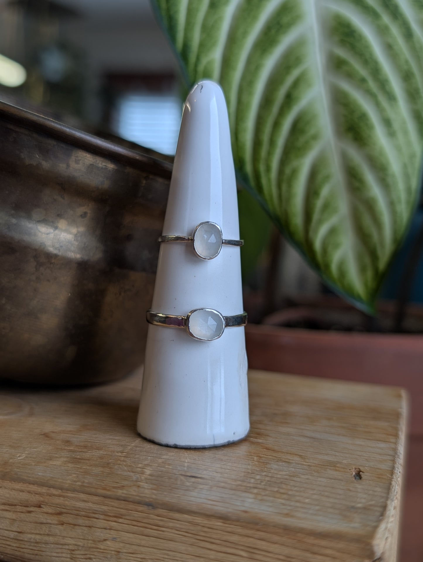 White Moonstone ring
