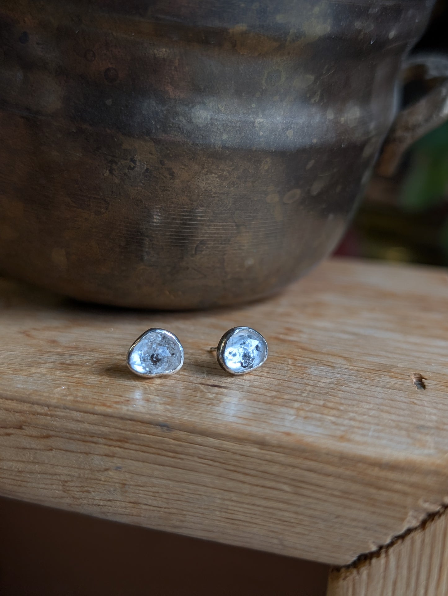 Herkimer Diamond ear studs