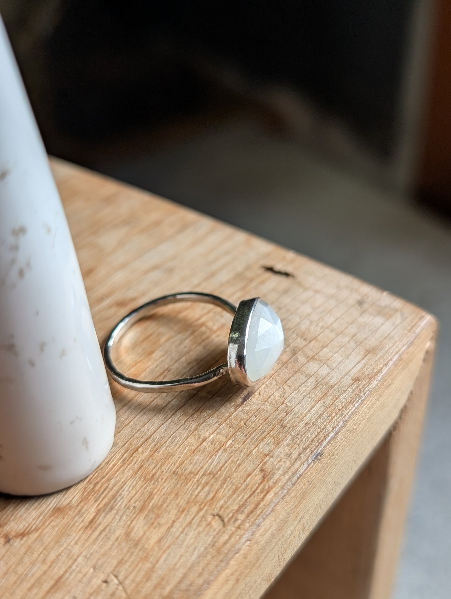 White Moonstone ring